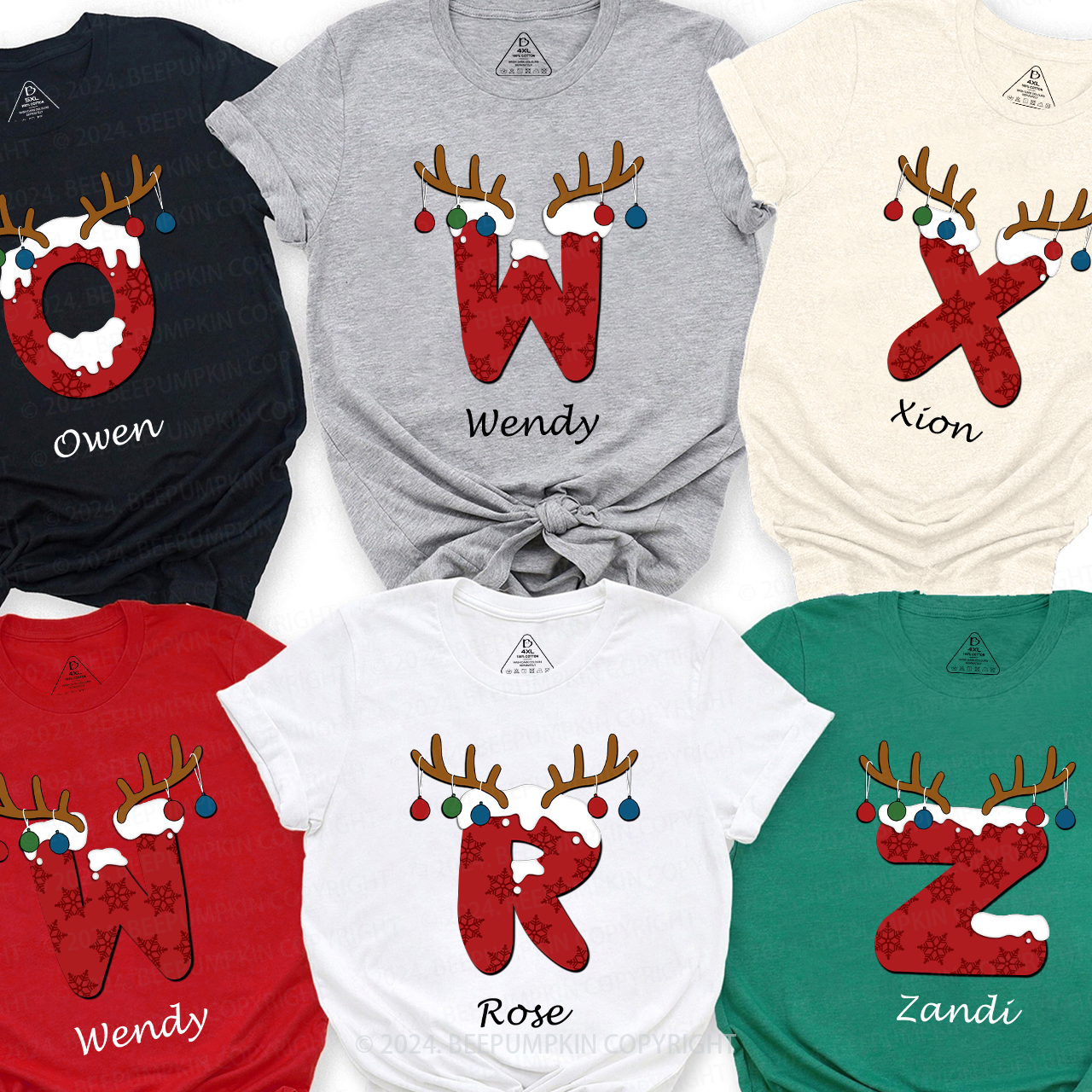 Monogrammed Family Christmas Gift Shirts