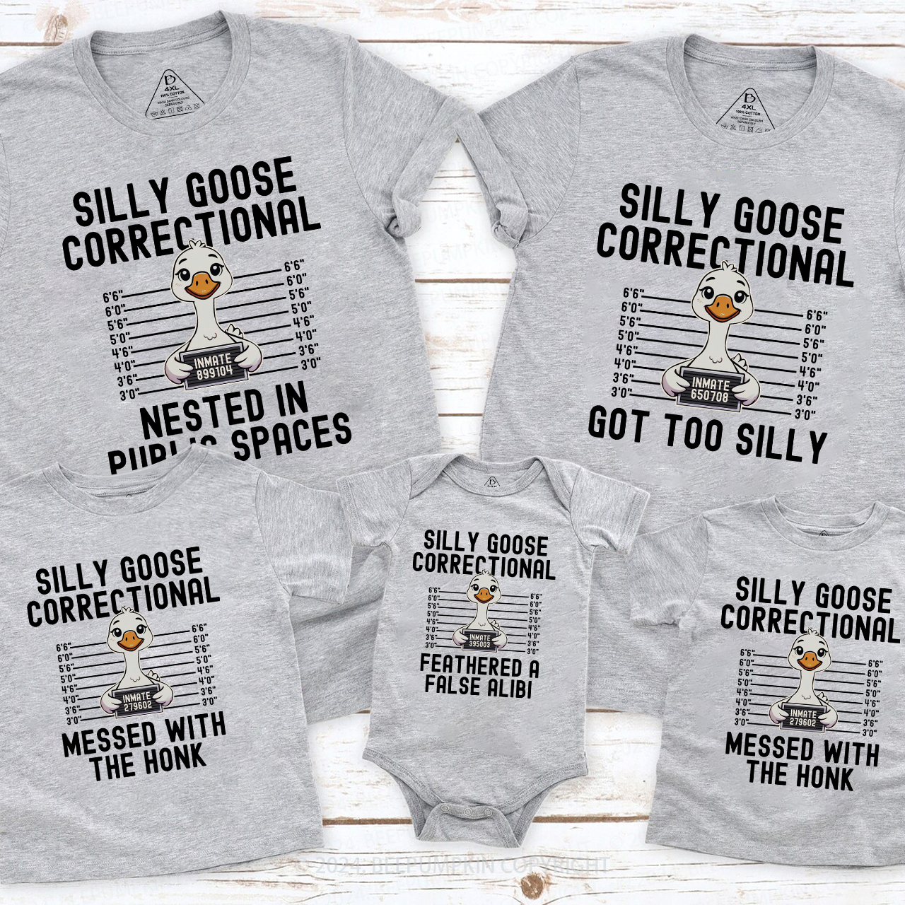 Silly Goose Funny Christmas Group Family Matching T-Shirts Beepumpkin