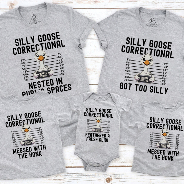 Silly Goose Funny Christmas Group Family Matching T-Shirts Beepumpkin
