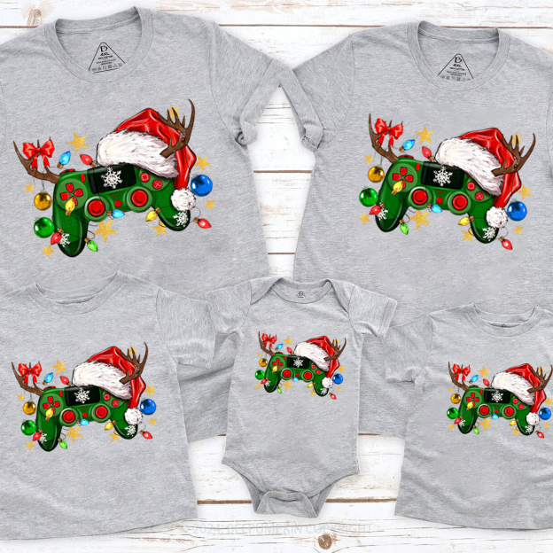 Christmas Game Controller Family Matching T-Shirts Beepumpkin