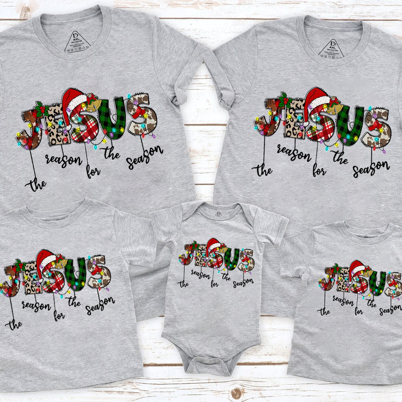 Jesus is the reason Family Group Family Matching T-Shirts Beepumpkin