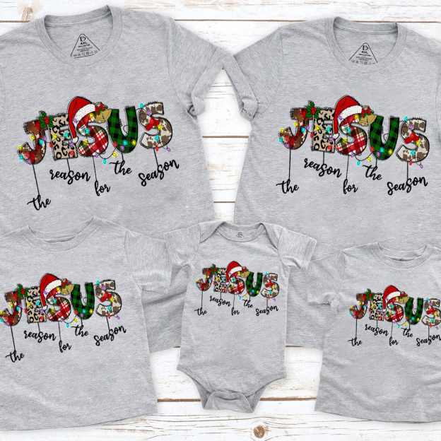 Jesus is the reason Family Group Family Matching T-Shirts Beepumpkin