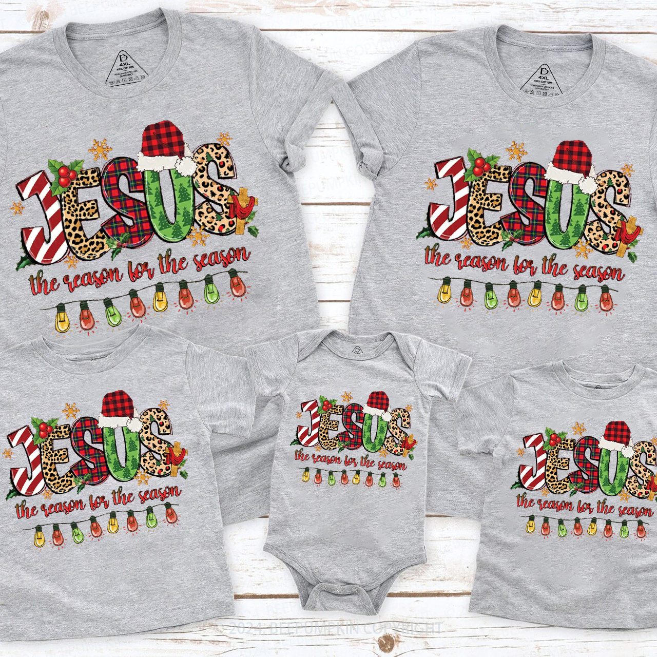 ]Jesus The Reason log The Season Family Matching T-Shirts Beepumpkin