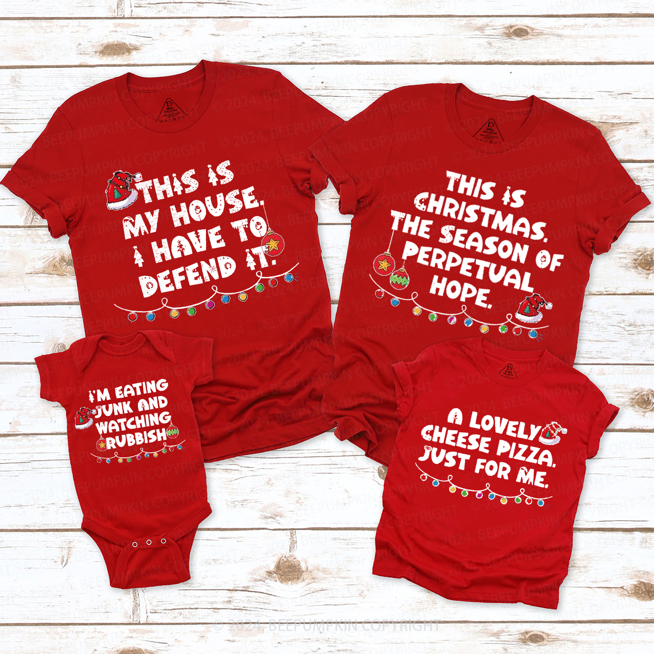 Christmas Movie Quotes Family Matching T-Shirts Beepumpkin