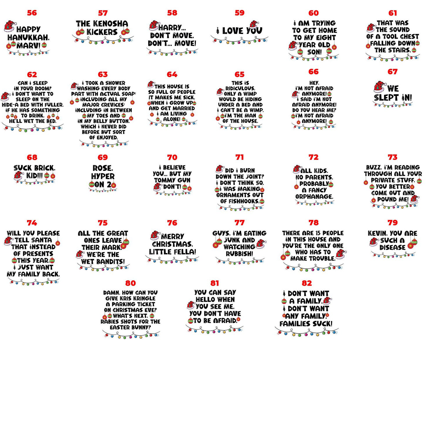 Christmas Alone Boy Movie Quotes Family Matching Blue Pajamas Beepumpkin