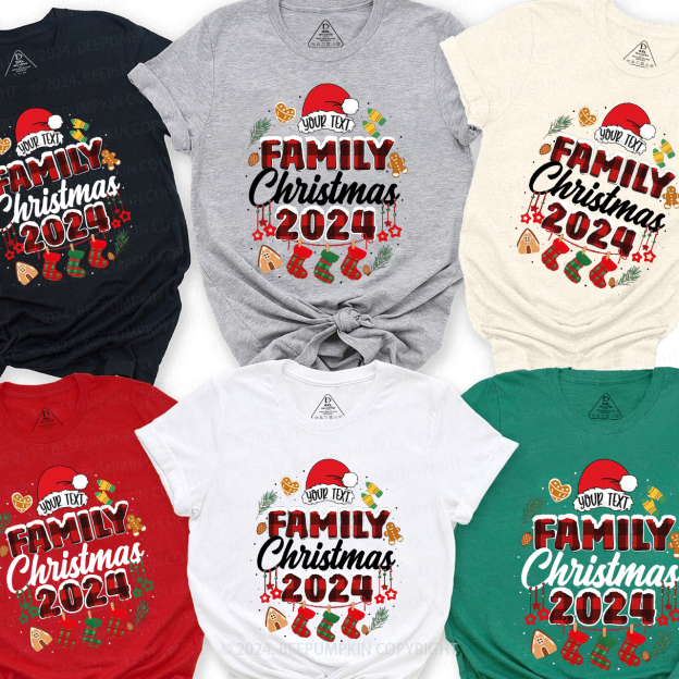Personalized Gingerbread Snowflakes Family Matching T-Shirts Beepumpkin