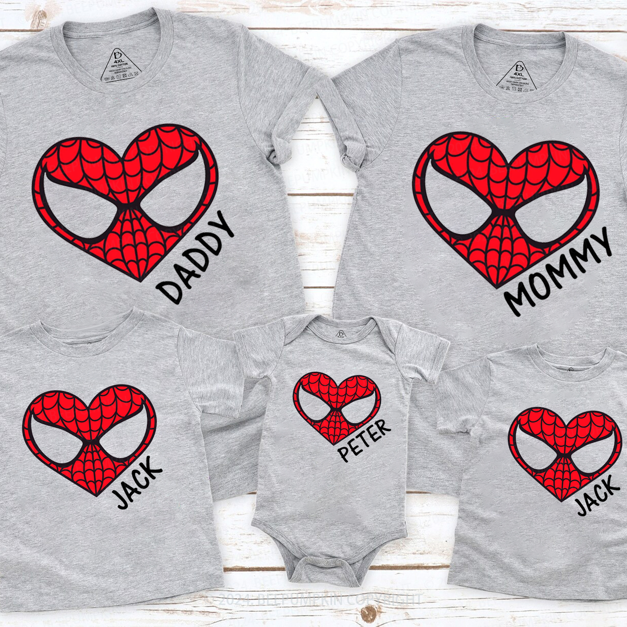 Super Hero Family Matching T-Shirts Beepumpkin