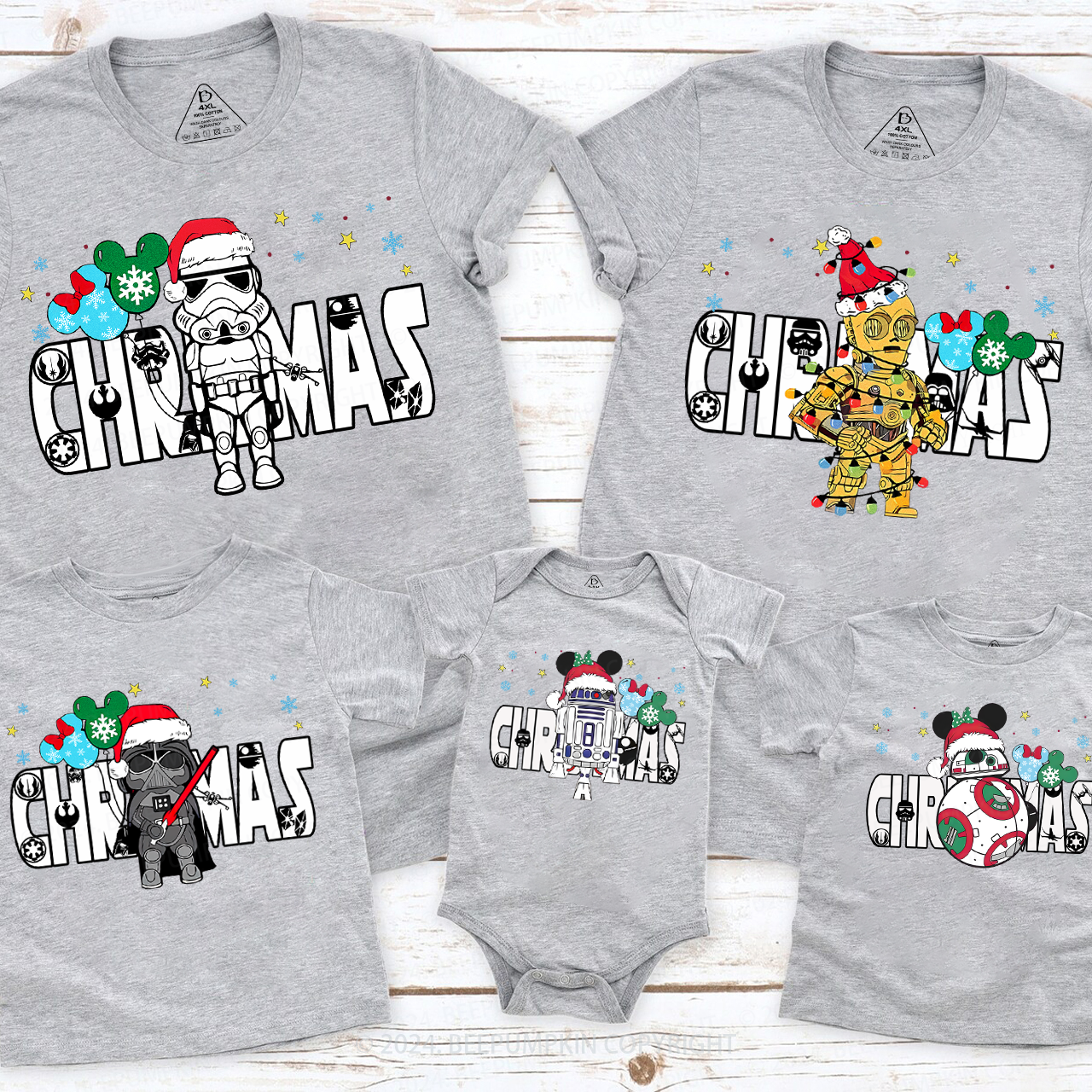 Personalized Fighting Character Snowflake Christmas Matching T-Shirts Beepumpkin