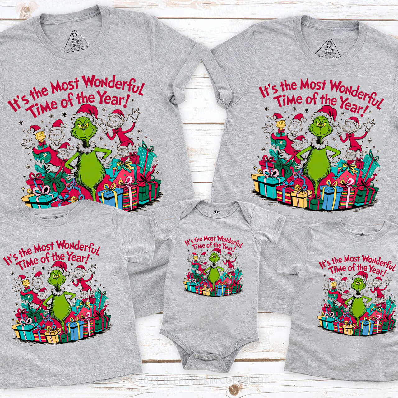 It's The Most Wonderful Time Of The Year Christmas Family Matching T-Shirts Beepumpkin