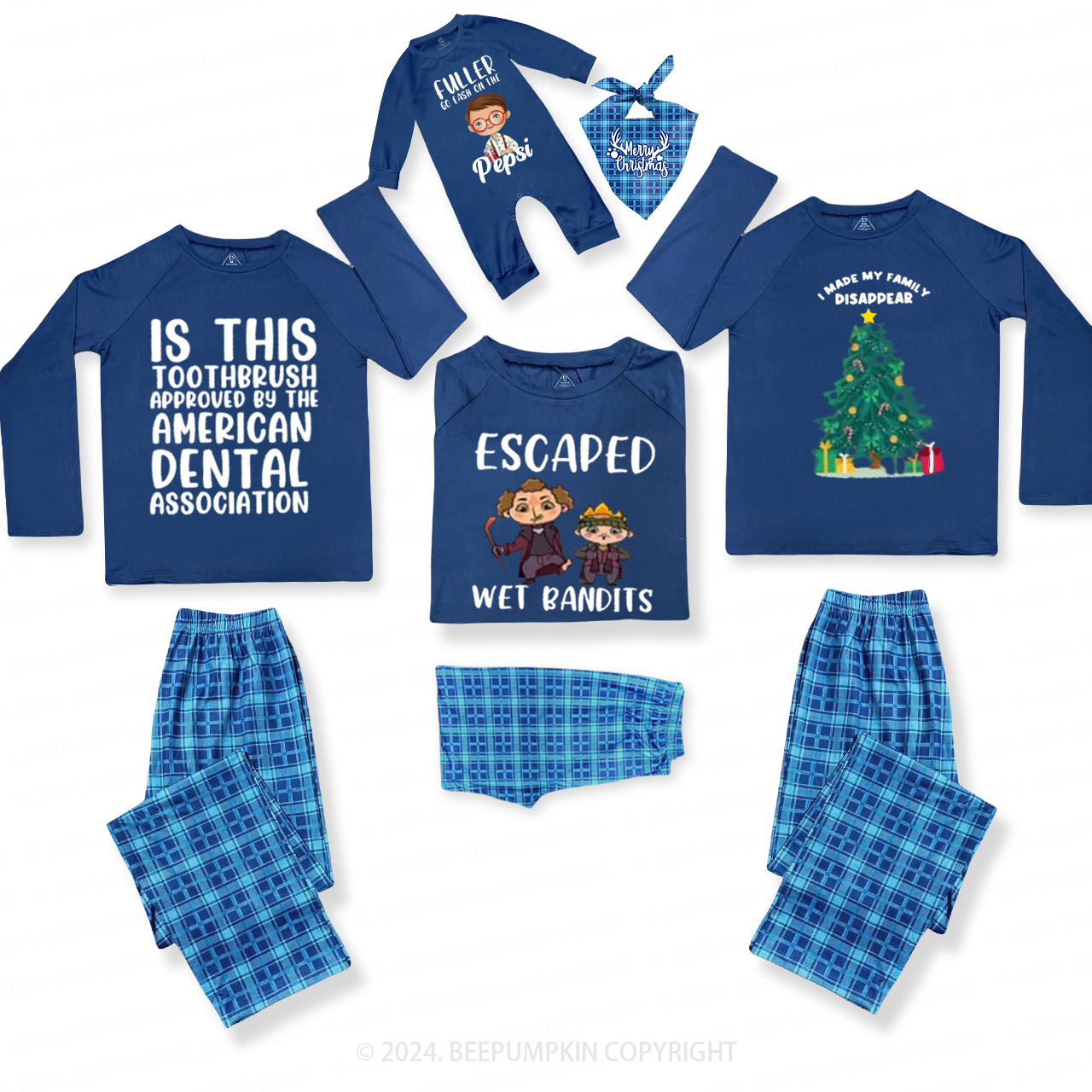 A Holiday Classic Movie Quotes Matching Blue Pajamas Beepumpkin