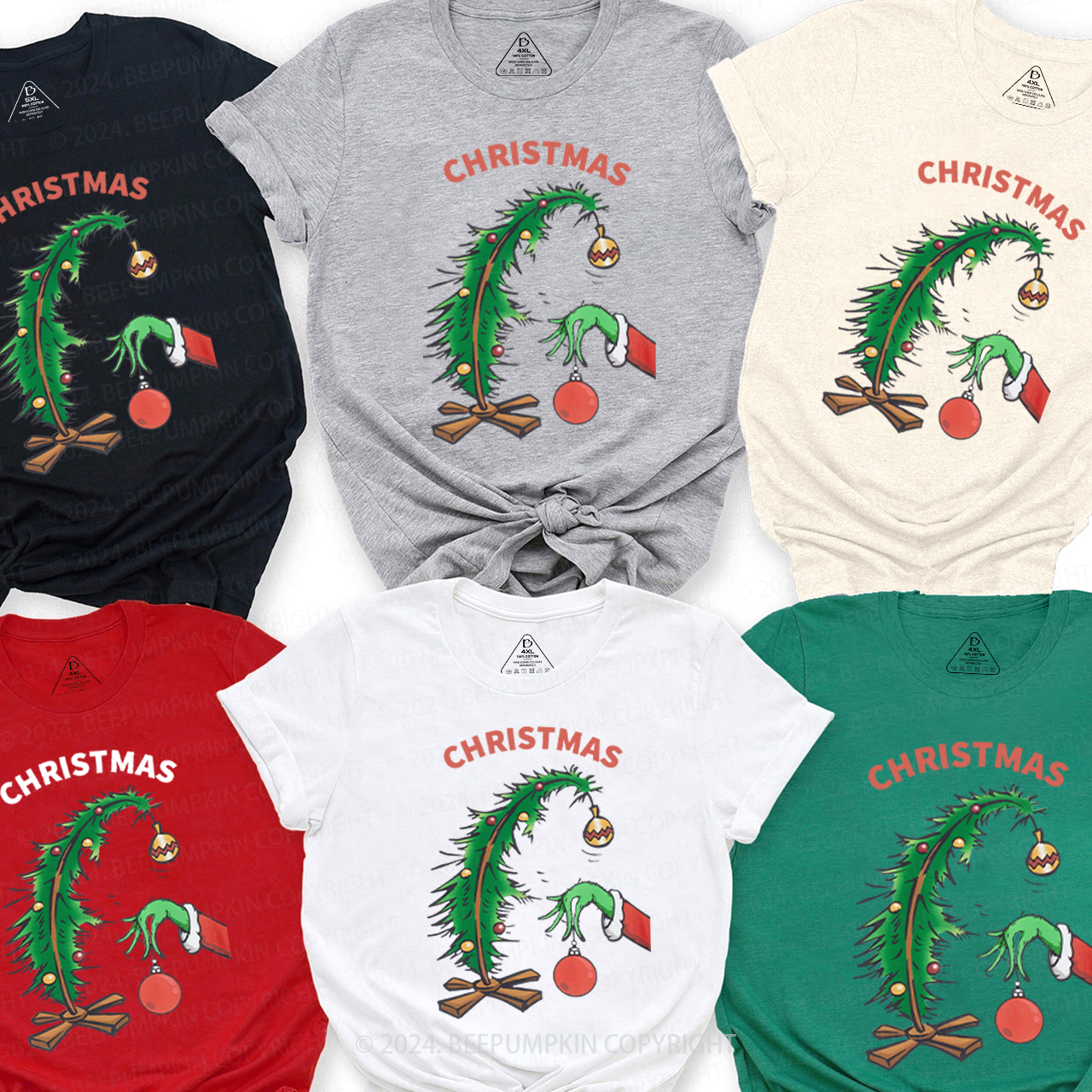 Christmas Bright Tree Family Matching T-Shirts Beepumpkin