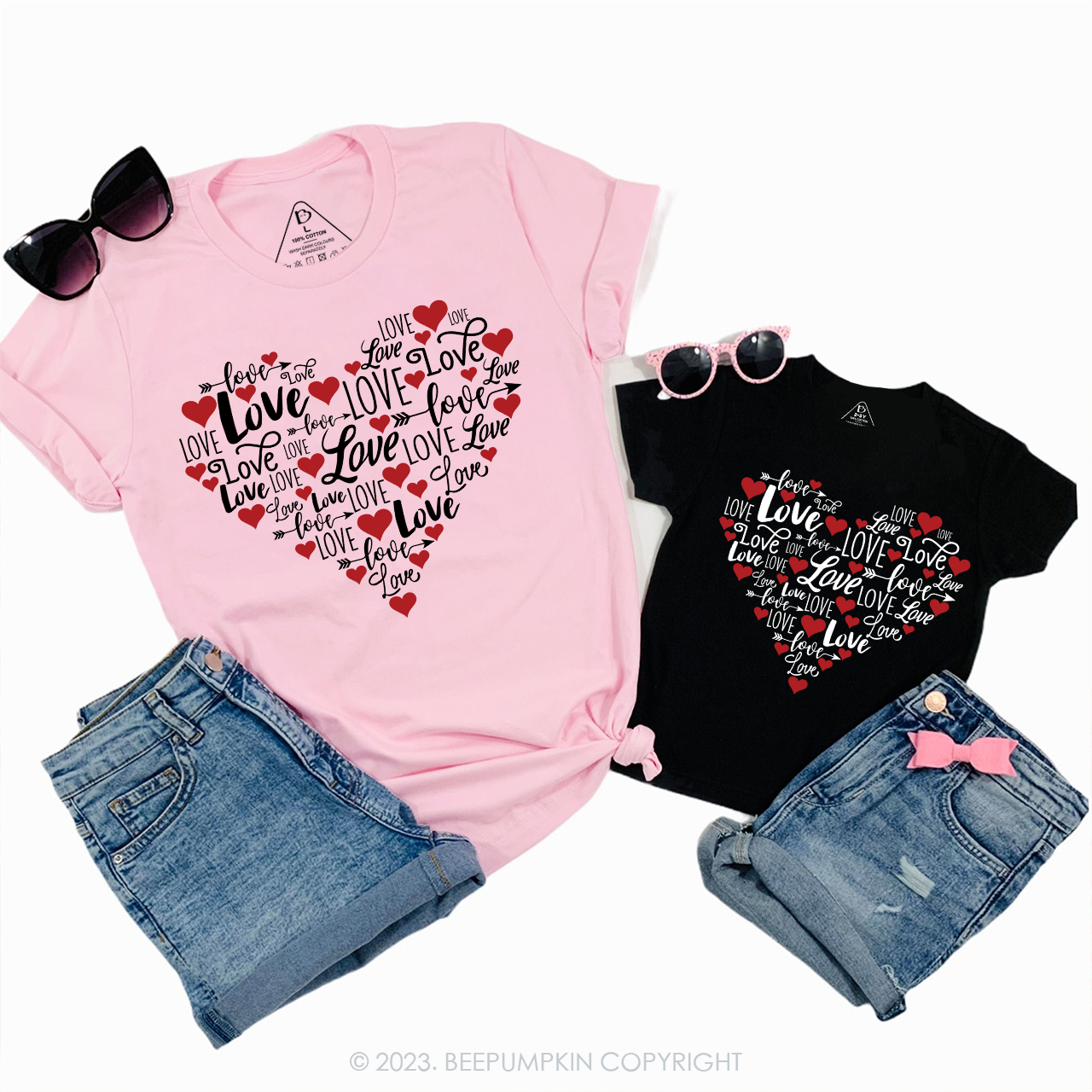 Love&Heart Valentine Family Matching Shirts
