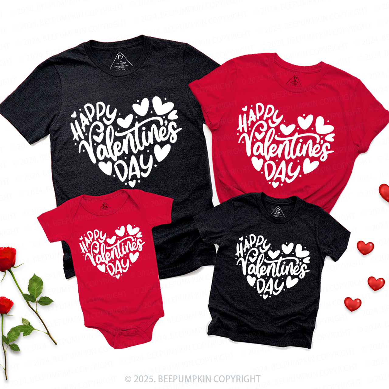 Happy Valentine Feeling Romantic Family Matching Shirts