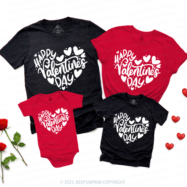 Happy Valentine Feeling Romantic Family Matching Shirts