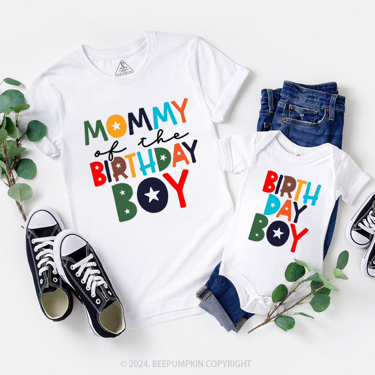 Colorful Family Matching Tees For Happy Birthday