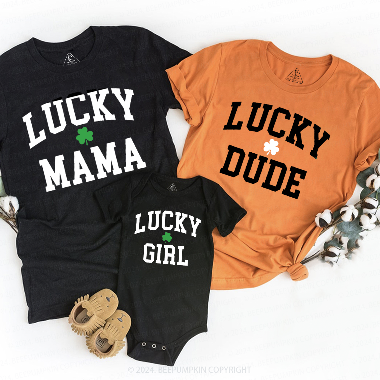 Lucky Mama and Me St Patricks Day Family Matching T-Shirts Beepumpkin