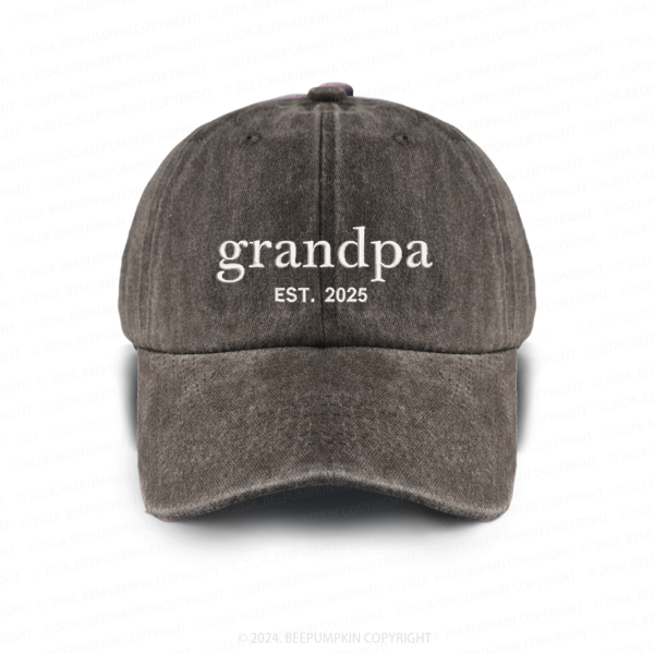 Image of Personalized Adult Washed Embroidered Baseball Cap With Date