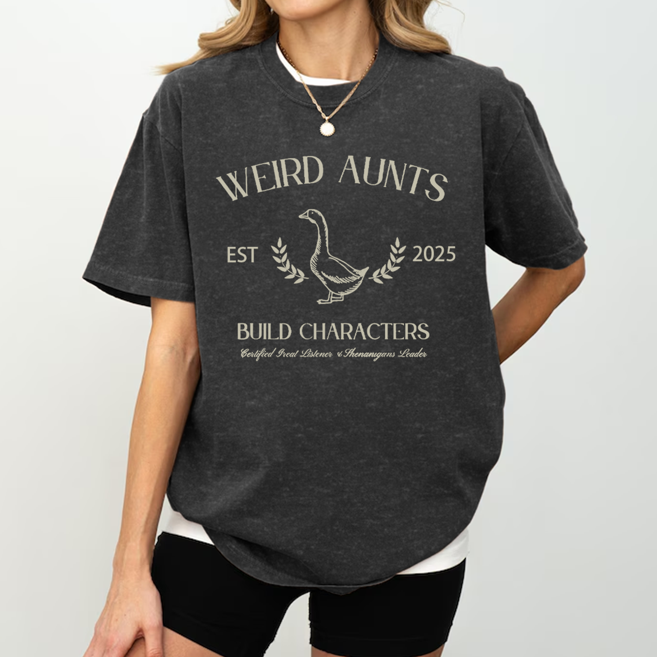Personalized Vintage Silly Goose Weird Aunt Washed T-Shirts 