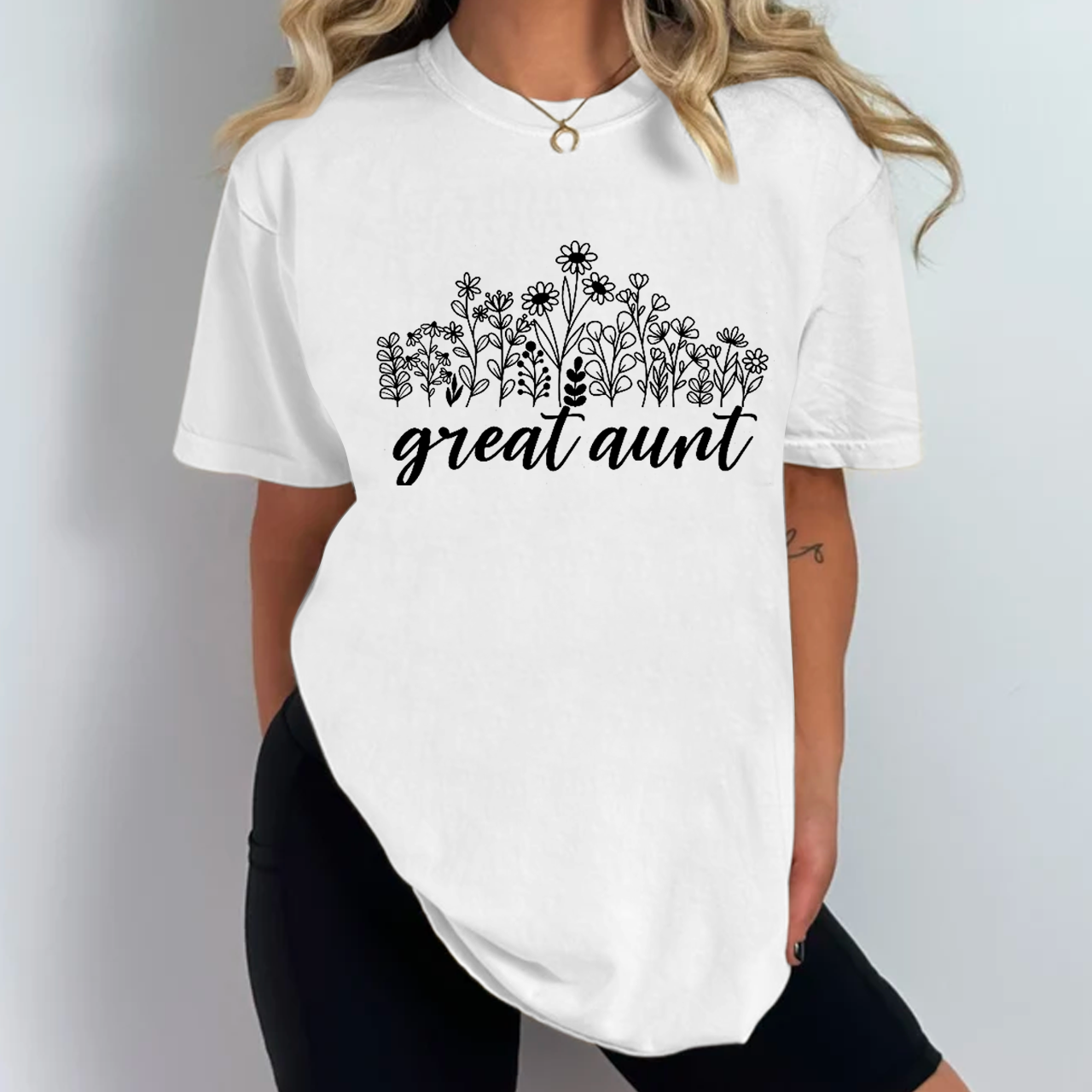 Great Aunt Flowers Aunt T-Shirts 