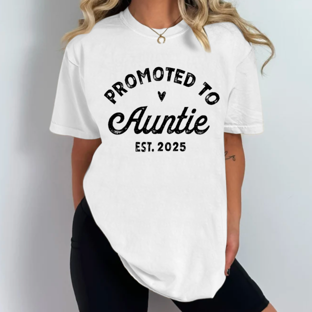 Personalized Established Promoted To Auntie Aunt T-Shirts 