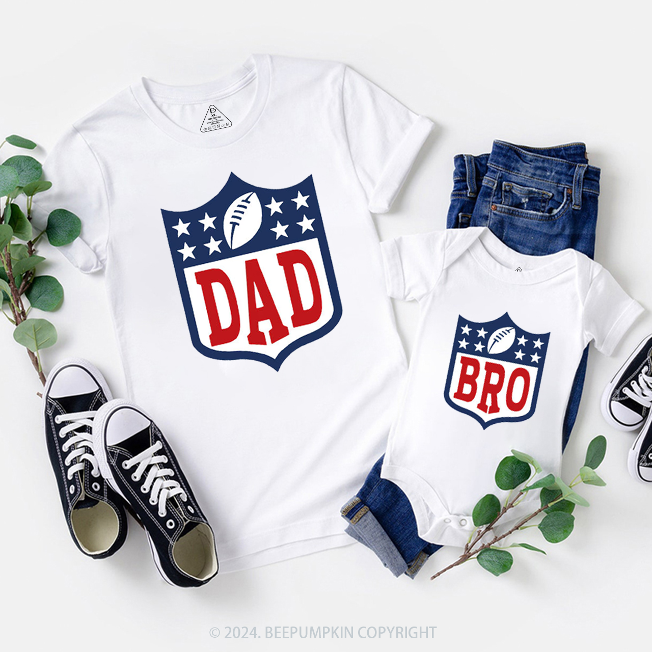 First Birthday Football Family Matching Tees Beepumpkin