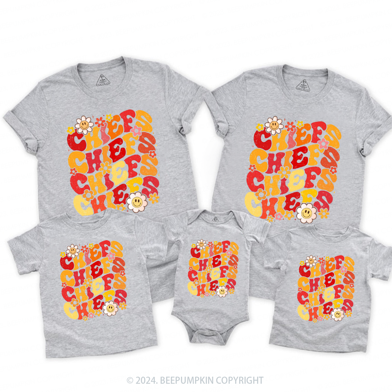 Floral Mascot KC Football Family Matching Tees Beepumpkin