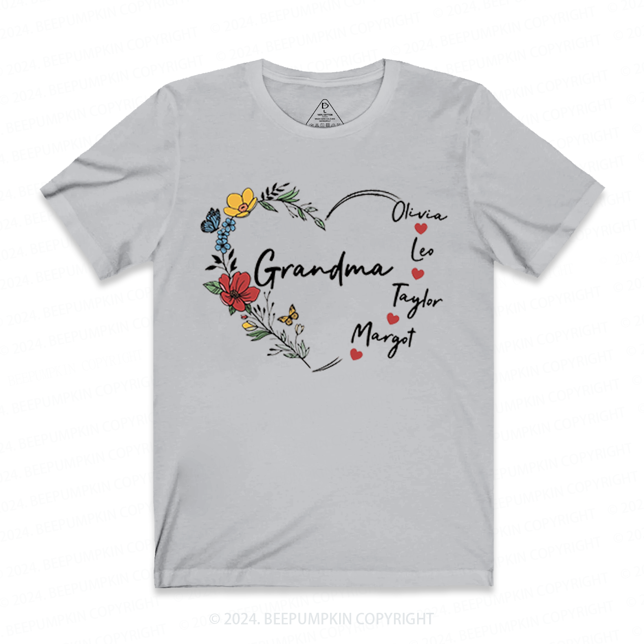 Personalized Nana With Grandkids Name T-Shirts