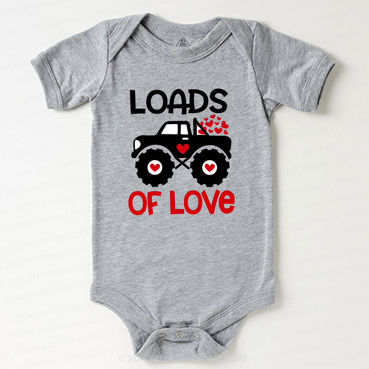 Loads of Love Valentines Truck Bodysuit For Baby