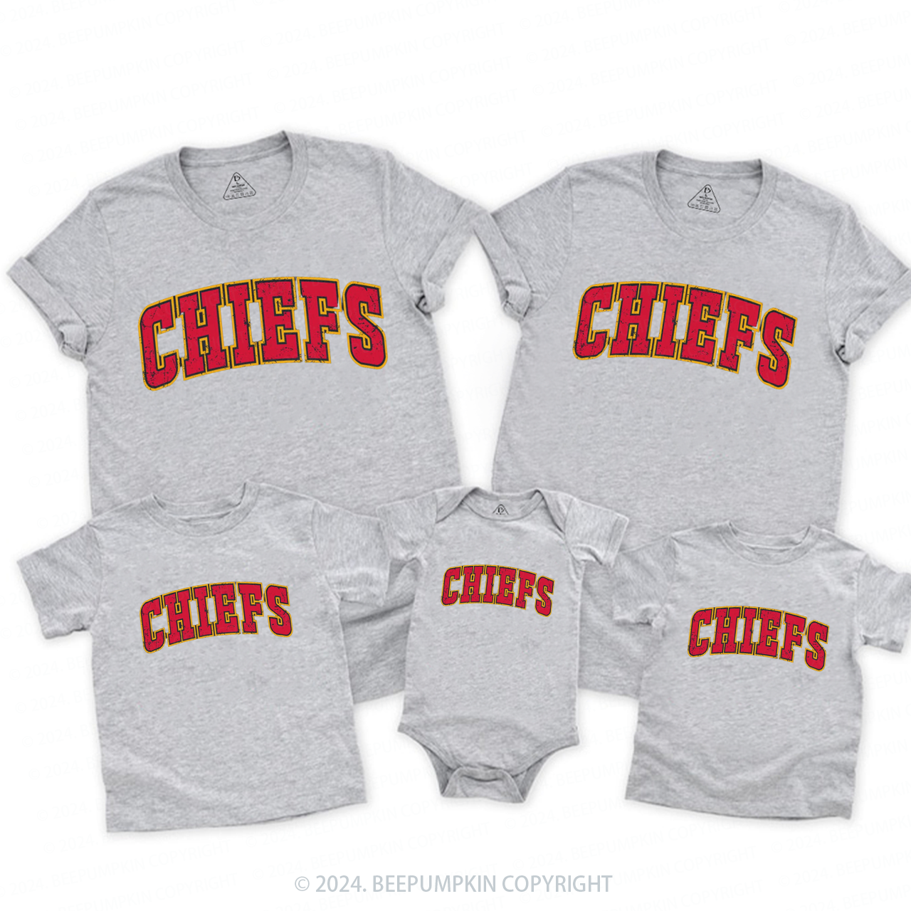 Sports Fan KC Football Family Matching Tees Beepumpkin