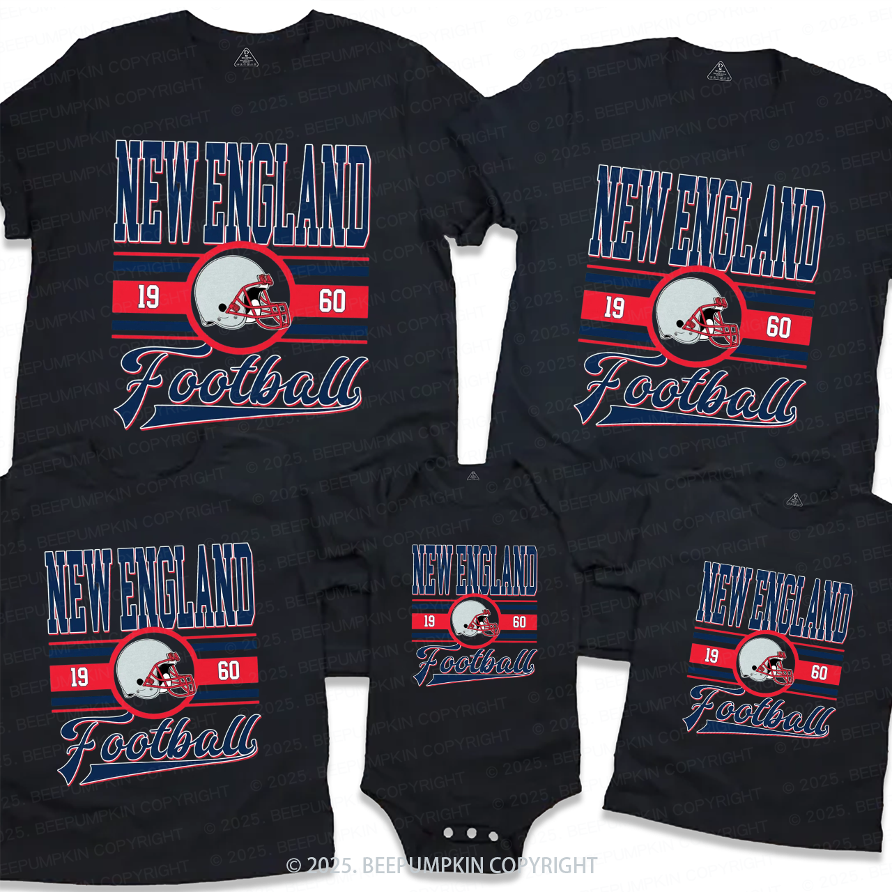 Vintage Football Fan Family Matching Tees Beepumpkin 2