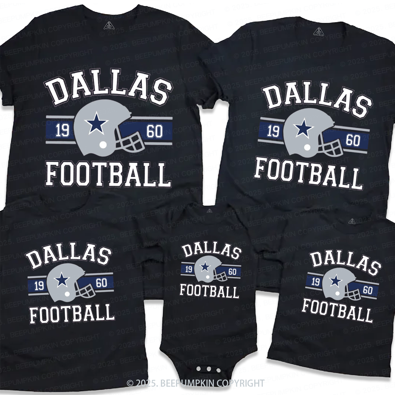 Vintage Sunday Football Family Matching Tees Beepumpkin