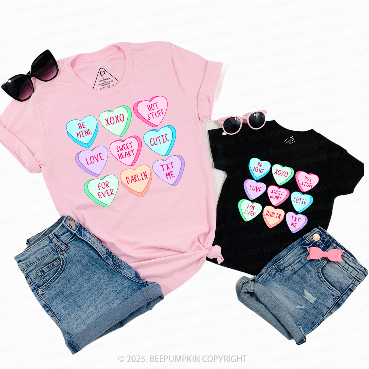 Candy Hearts Valentines Day Gift Family Matching Valentine's Shirts