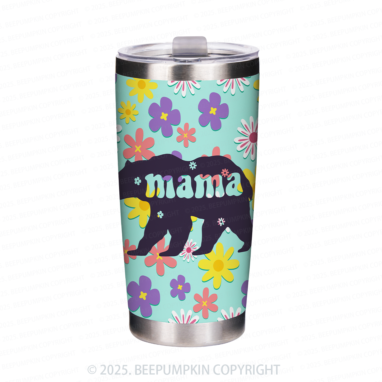 Flower Bear Mom Tumbler