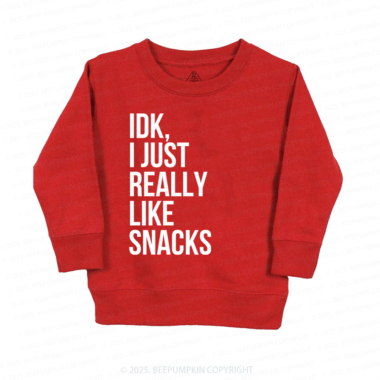 IDK I Just Really Like Snacks Kids Sweatshirt