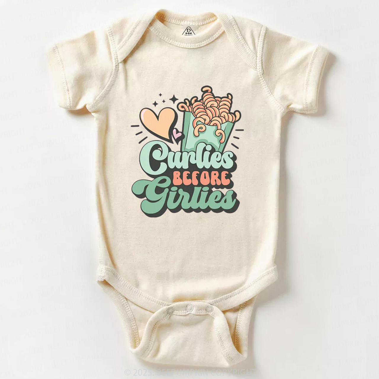 Curlies Before Girlies Valentine's Day Bodysuit Beepumpkin