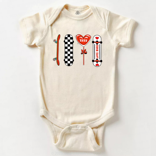 Skateboard Valentine's Day Bodysuit Beepumpkin