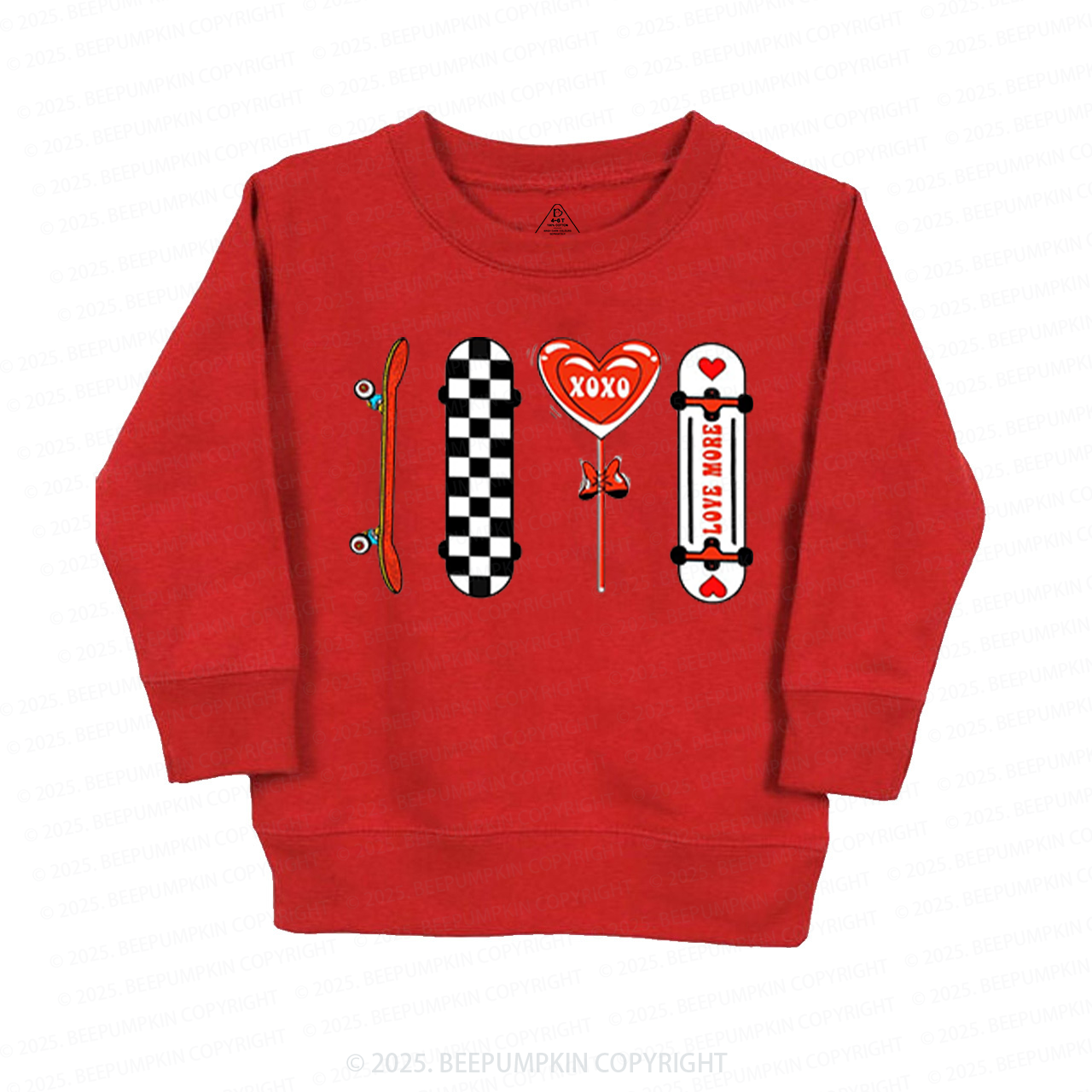 Skateboard Valentine's Day Kid's Sweatshirt