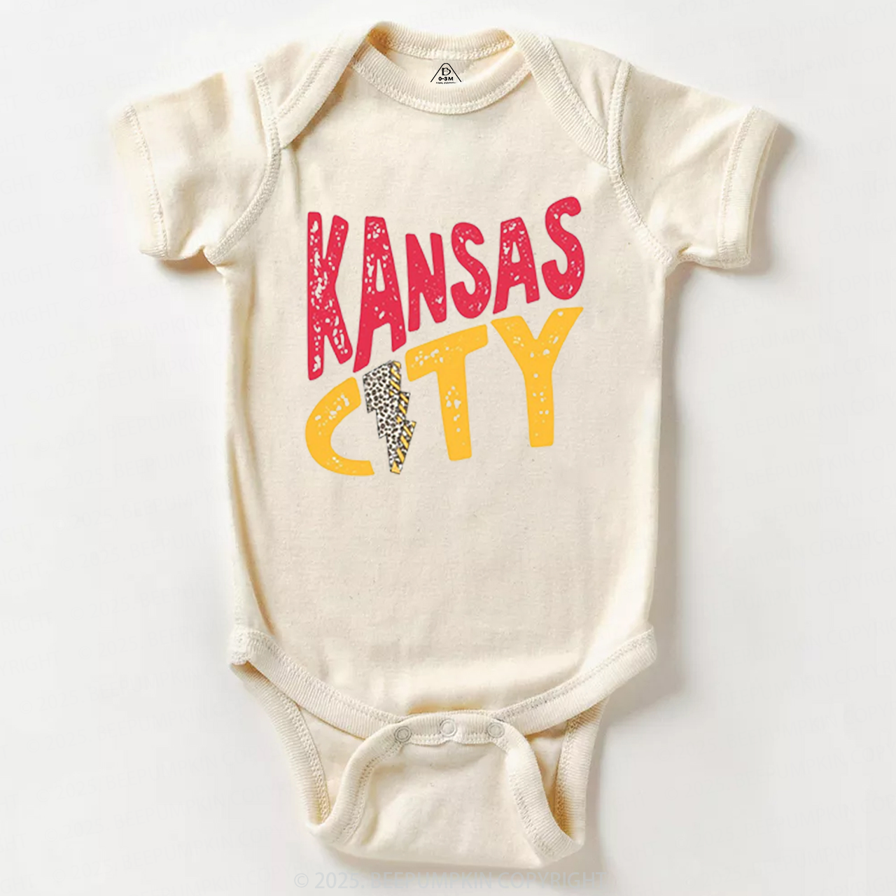 KC Leopard Lightning Football Bodysuit Beepumpkin 