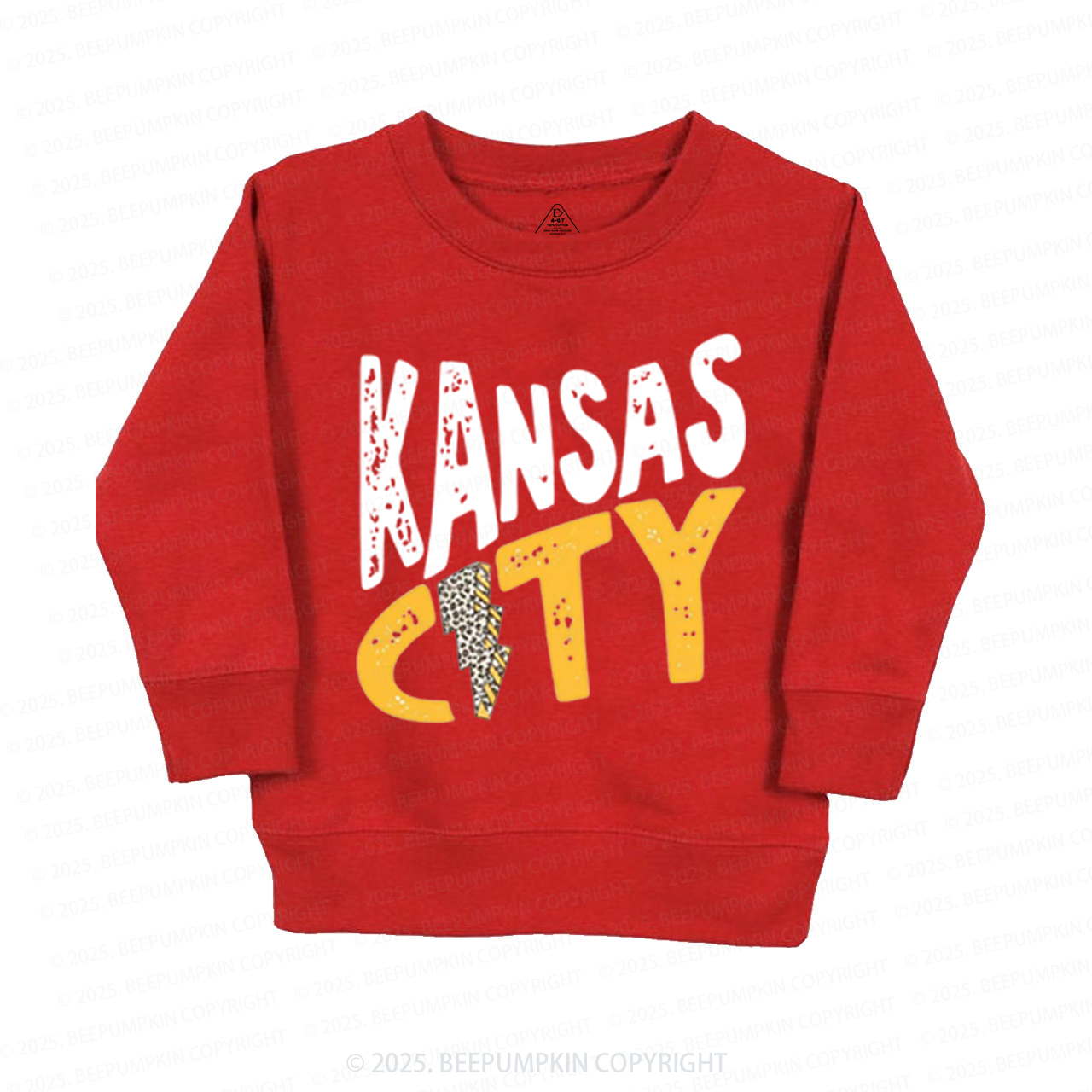 KC Leopard Lightning Football Kid's Sweatshirt