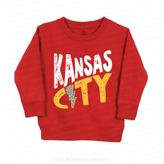 KC Leopard Lightning Football Kid's Sweatshirt
