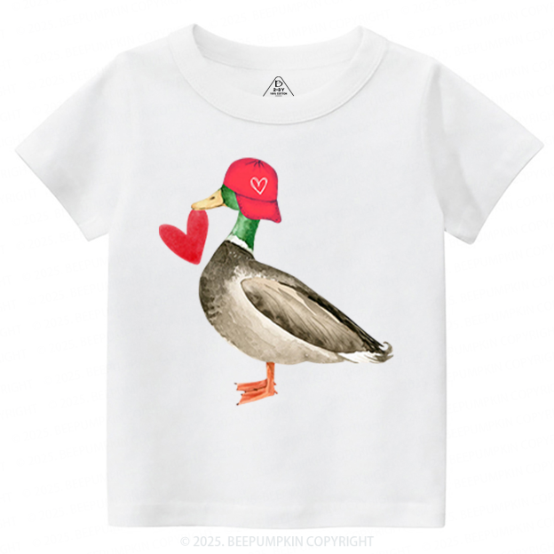 Love Duck Valentine's Day Toddler&Kid's Tees Beepumpkin