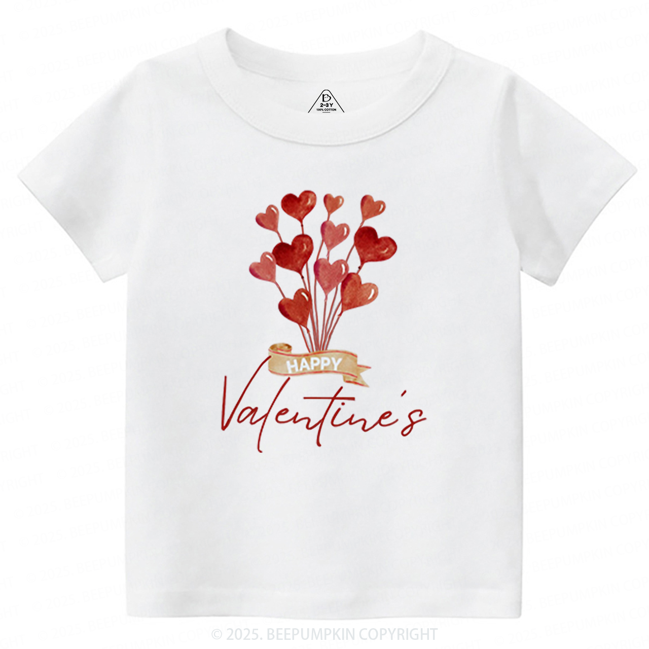 Red Hearts Valentine's Day Toddler&Kid's Tees Beepumpkin