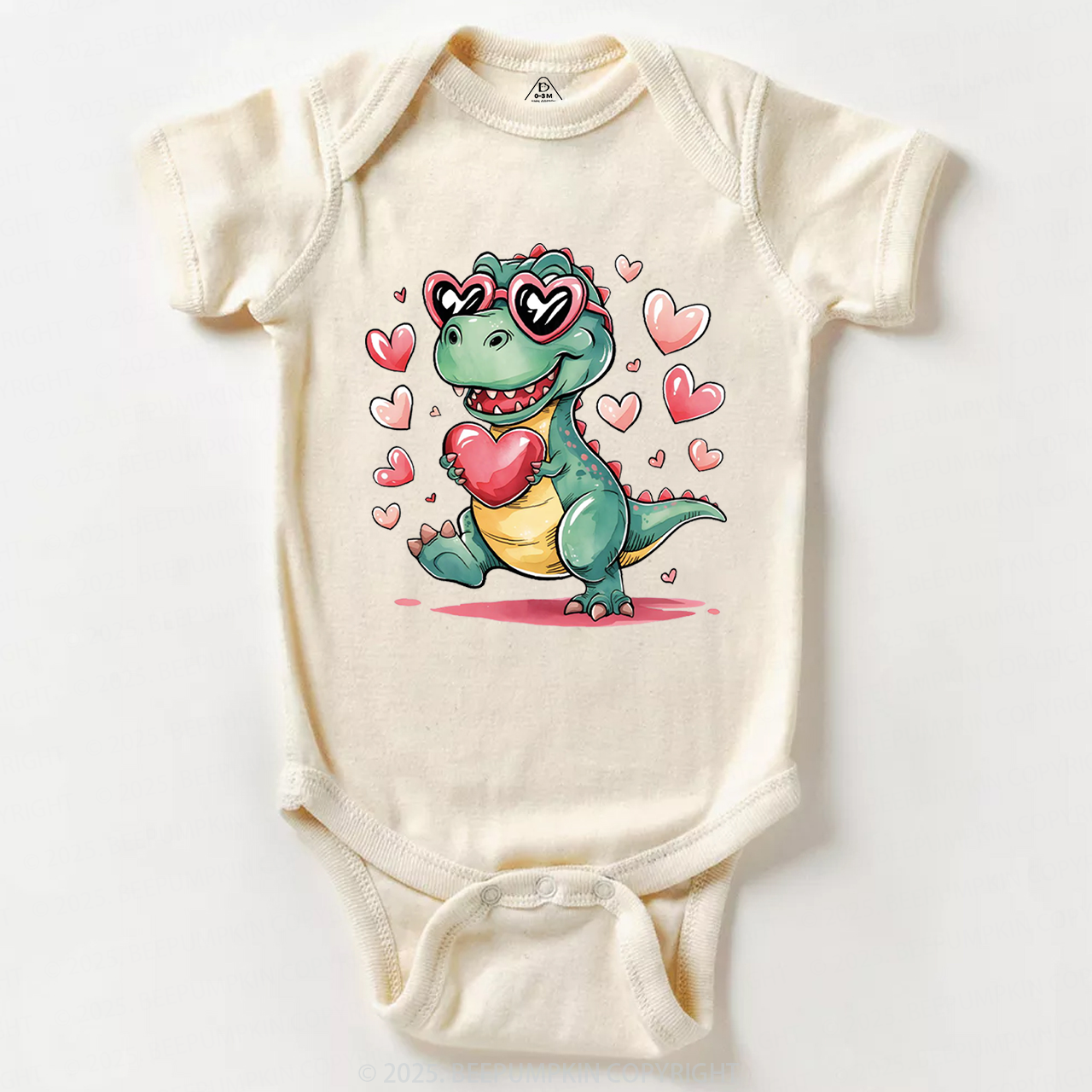 Romantic Dinosaur Valentine's Day Bodysuit Beepumpkin Sale-Beepumpkin™