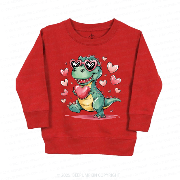 Romantic Dinosaur Valentine's Day Kid's Sweatshirt
