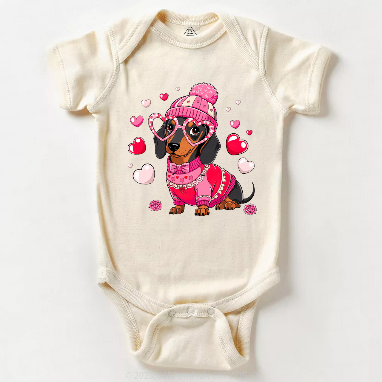 Dachshund Dog Valentine's Day Bodysuit Beepumpkin