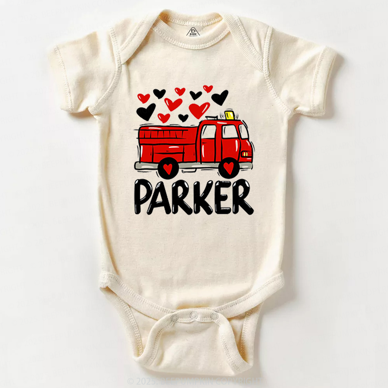 Fire Truck Valentine's Day Bodysuit Beepumpkin