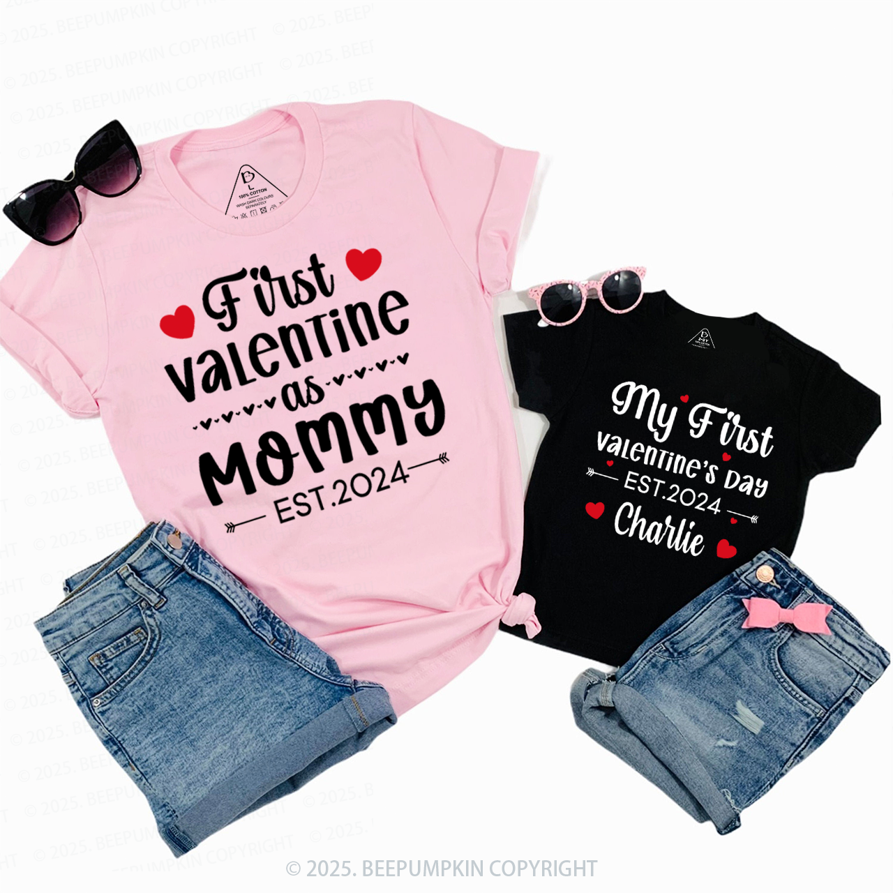 First Time As Valentine's Family Matching Shirts