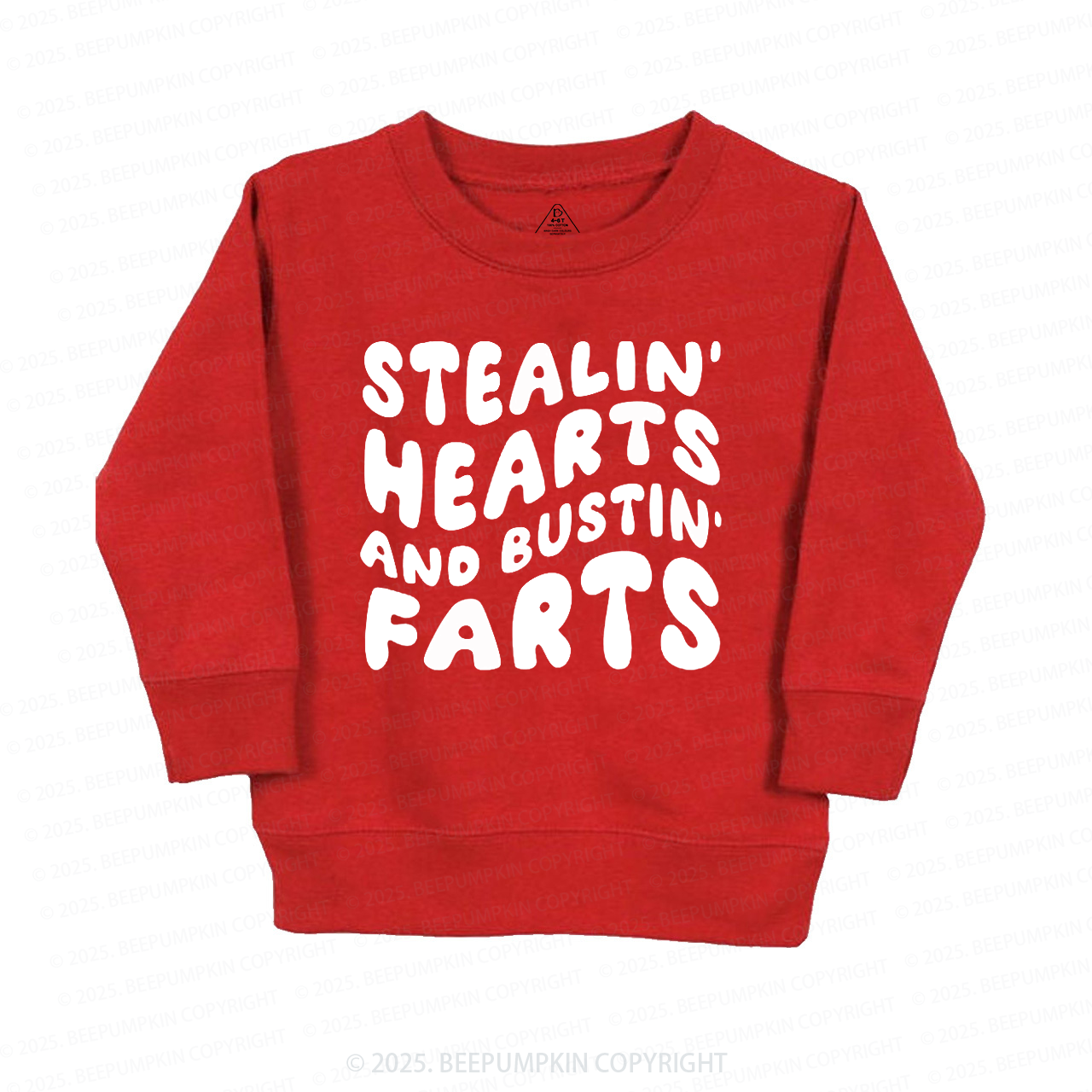 Stealin Hearts And Bustin Farts Valentine's Day Kid's Sweatshirt
