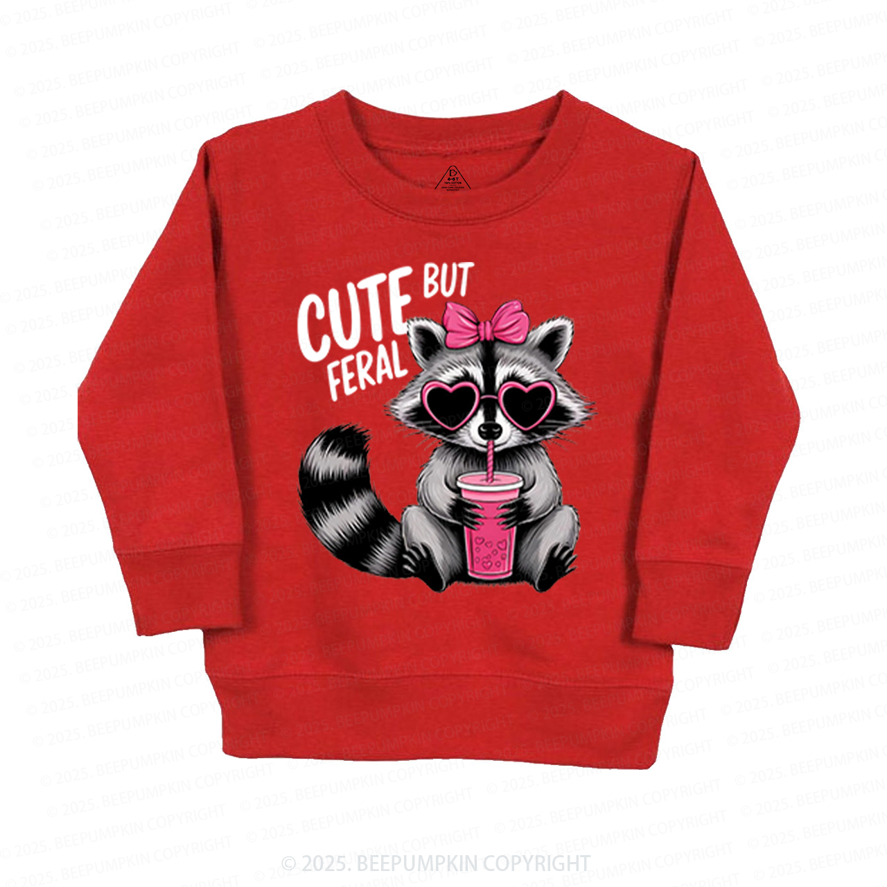 Cute But Feral Valentine's Day Kid's Sweatshirt