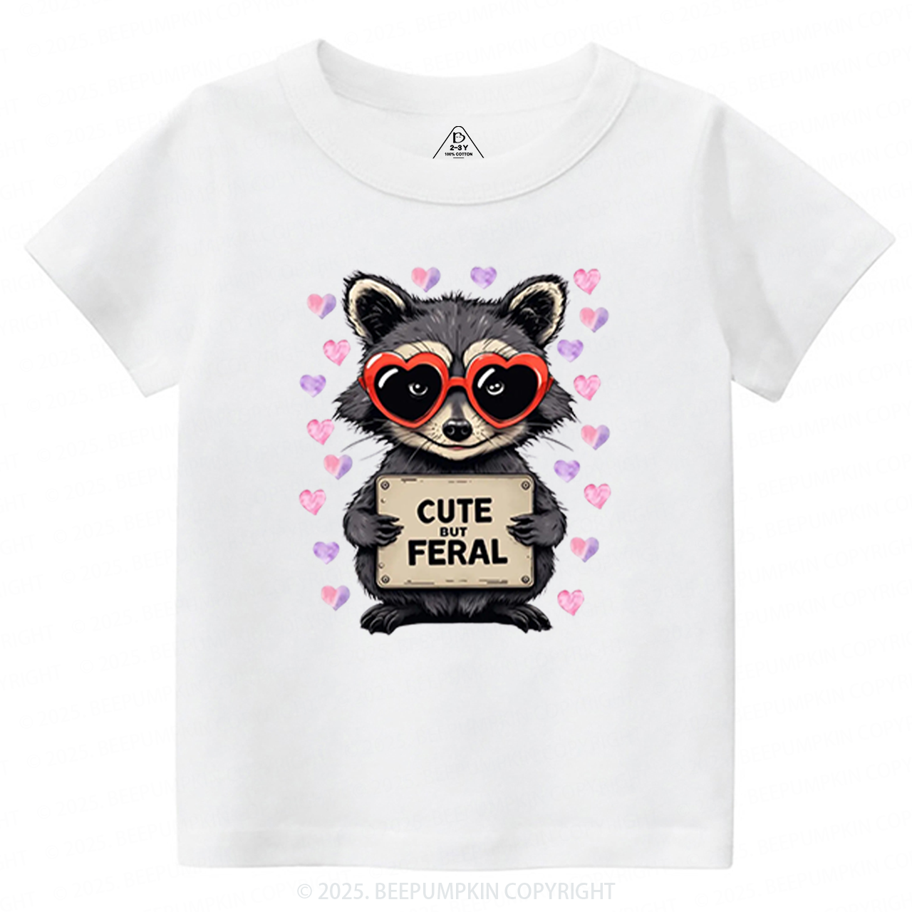Cute But Feral Valentine's Day Toddler&Kid's Tees Beepumpkin 2